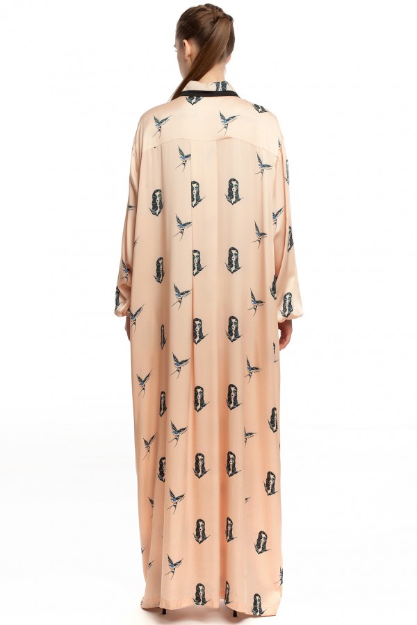 Длинное платье-халат ЛБ005-2