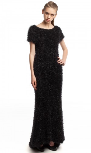 Длинное черное платье ЛБ013-1