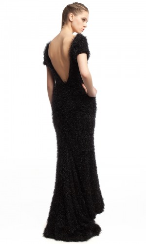 Длинное черное платье ЛБ013-2