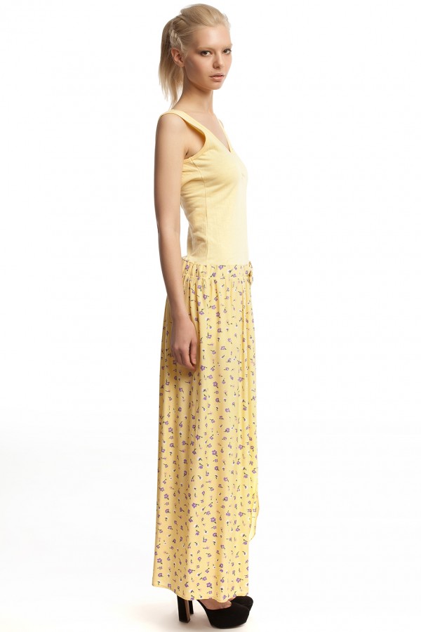 Платье длинное желтое БТ017-2